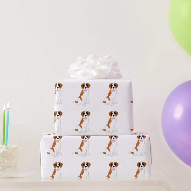 Papel De Regalo Perro San Bernardo (Regalos de fiesta)