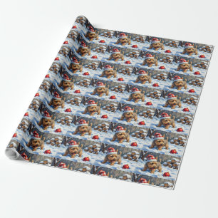 Papel De Regalo Perro Terrier Cairn Animado Cavando para Navidad T