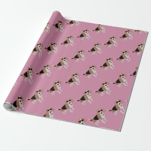 Papel De Regalo Perro tricolor moderno del beagle