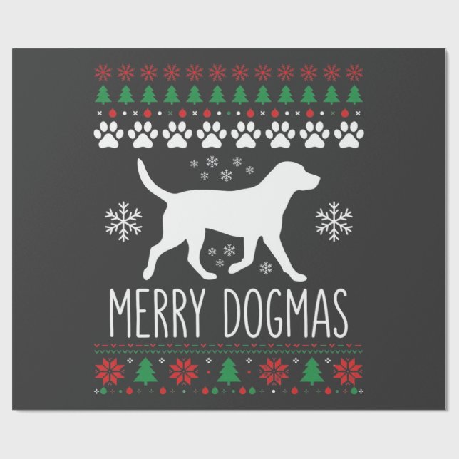 Papel De Regalo Perro Vector de Navidad de Dogmas Alegres (Superficie plana)