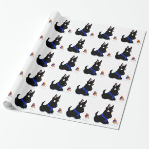 Papel De Regalo Perro y petirrojo del escocés