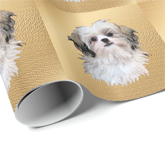 Papel De Regalo Perros artísticos - Shih Tzu (Esquina del rollo)