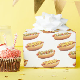 Papel De Regalo Perros Calientes Sobre Blanco
