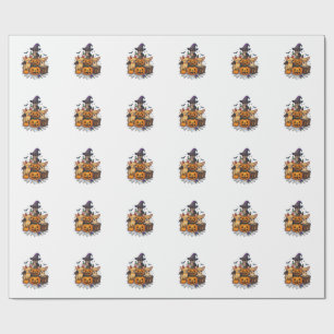 Papel De Regalo Perros Chihuahua de Halloween Calabazas Sombrero d