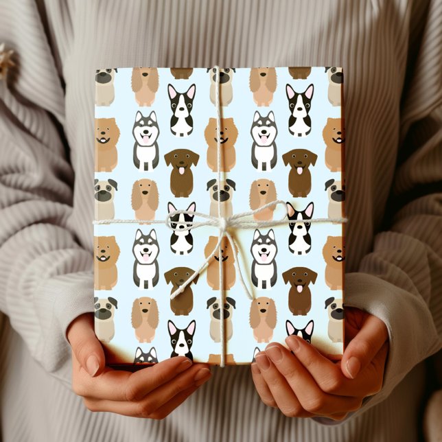 Papel De Regalo Perros Cute, Pug, Boston, Lab, Chow, Husky, Spanie (Subido por el creador)