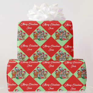 Papel De Regalo Perros de Cachorro Personalizan Nombre Feliz Rollo
