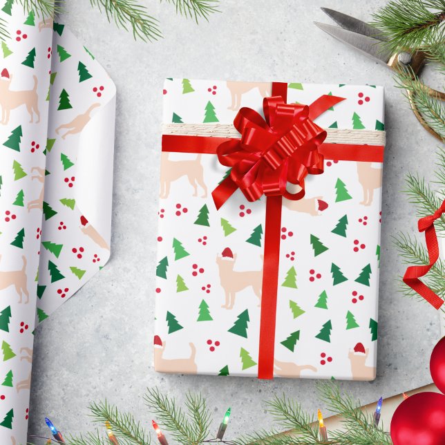 Papel De Regalo Perros de Chihuahua en BLANCO Navidades de Santa S (Chihuahua dogs Christmas Wrapping Paper in White)