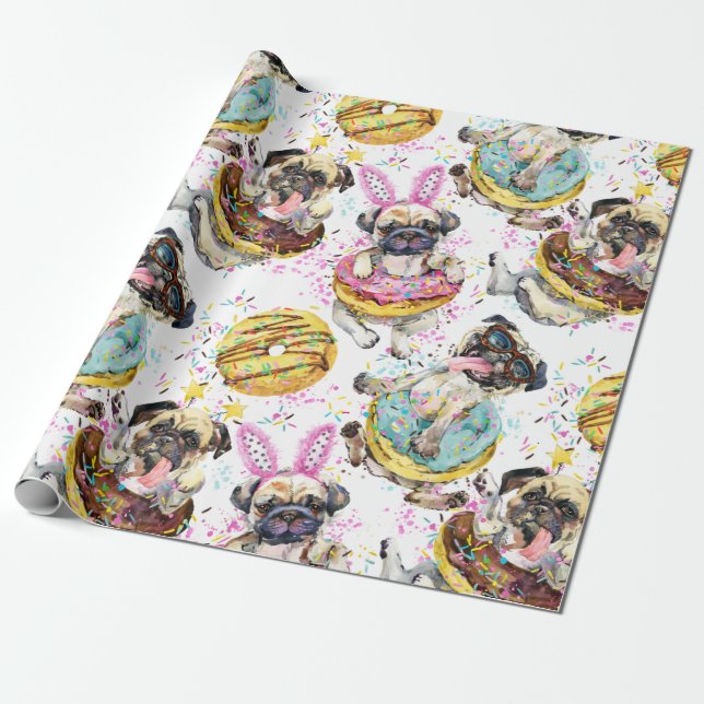 Papel De Regalo Perros de cumpleaños (Desenrollado)
