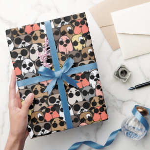 Papel De Regalo Perros de dibujos animados juguetones