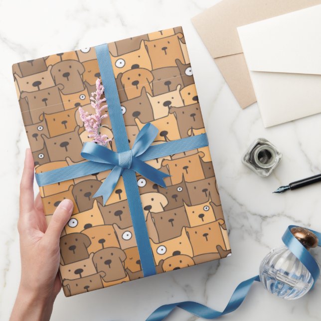 Papel De Regalo Perros de dibujos animados Kawaii (Regalar)