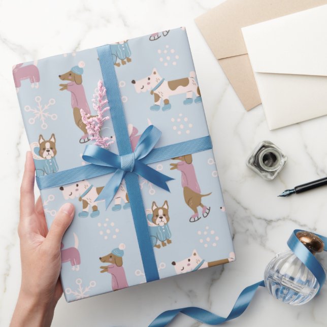 Papel De Regalo Perros de invierno (Regalar)
