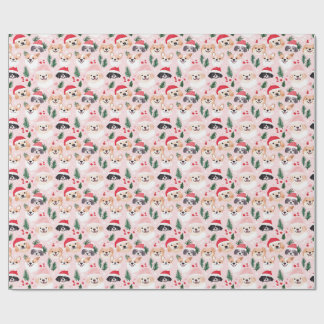 Papel De Regalo Perros de Navidad Rosados