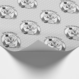 Papel De Regalo Perros de oveja inglesa boda Novia Groom Gray 1