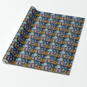 Papel De Regalo Perros de oveja ingleses antiguos calabaza Hallowe