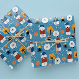 Papel De Regalo Perros de perros locos personalizados coloridos