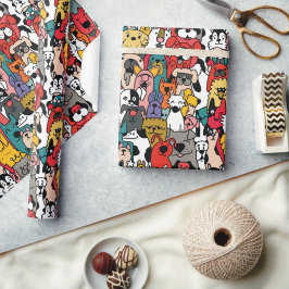 Papel De Regalo Perros Divertidos Coloridos