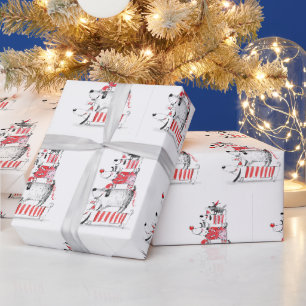 Papel De Regalo Perros Divertidos Festivos Feliz Navidad 