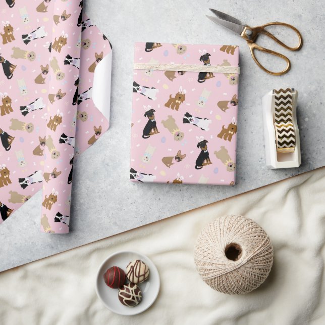 Papel De Regalo Perros felices de Pascua (Artesanía)