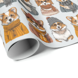Papel De Regalo Perros galeses de moda Corgi