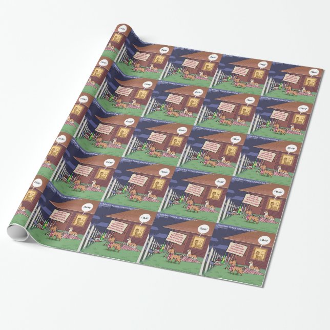 Papel De Regalo Perros Gourmet Divertidos (Desenrollado)