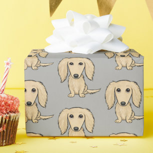 Papel De Regalo Perros lindos poner crema de pelo largo del modelo