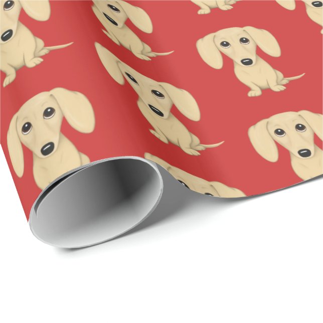 Papel De Regalo Perros lindos revestidos lisos poner crema del (Esquina del rollo)