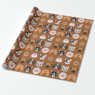 Papel De Regalo Perros pequeños en Brown