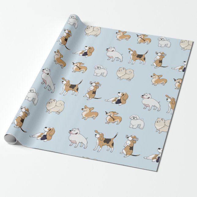 Papel De Regalo Perros personalizares Cute (Desenrollado)