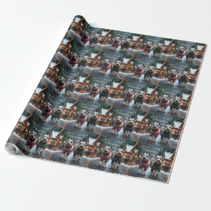 Papel De Regalo Perros Skye Terrier Navidad Nieve Fiesta