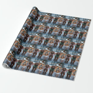 Papel De Regalo Perros Spaniel Tibetano Navidad Nieve Fiesta