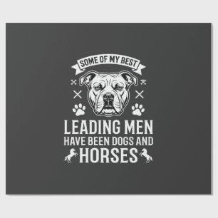 Papel De Regalo Perros y caballos liderando hombres