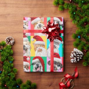 Papel De Regalo Perros y Gatos con Barba de Santa