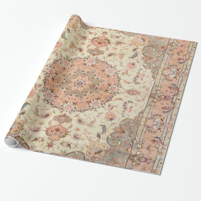 Papel De Regalo Persia Tabriz Rubor Peachy  (Desenrollado)
