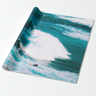 PAPEL DE REGALO PERSONA EN SURFBOARD CON ONDAS DE OCÉANO
