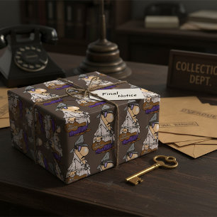 Papel De Regalo Personaje de Cobrador de Facturas Divertido