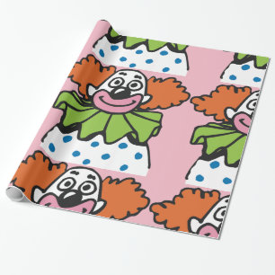 Papel De Regalo Personaje de payaso caprichoso con cabello naranja