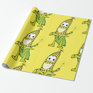Papel De Regalo Personaje del Mago de Maíz con Varita Mágica