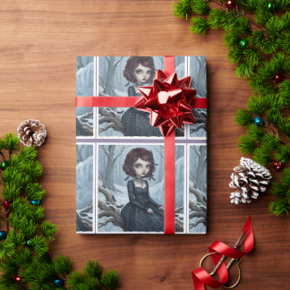 Papel De Regalo Personaje Estacional Hada Gótica Malhumorada