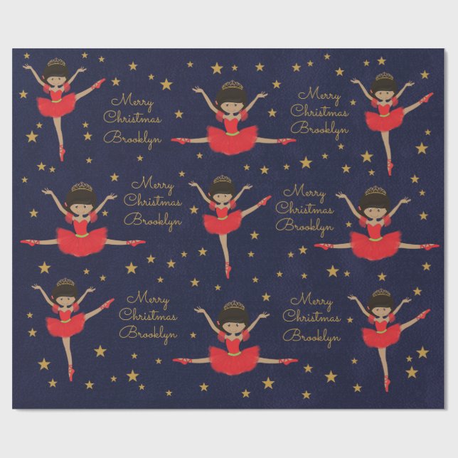 Papel De Regalo Personalice a Navidades multiculturales Ballerina (Superficie plana)