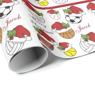 Papel De Regalo Personalice el navidad de las bolas el   del