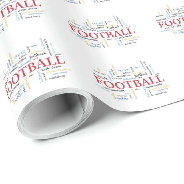 Papel De Regalo Personalice, entrenador de fútbol gracias en palab (Esquina del rollo)