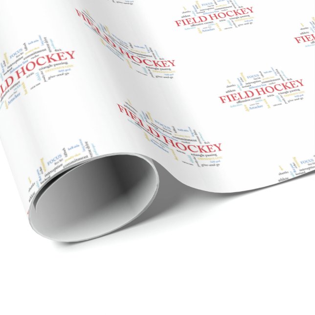 Papel De Regalo Personalice, entrenador de hockey sobre hierba Gra (Esquina del rollo)