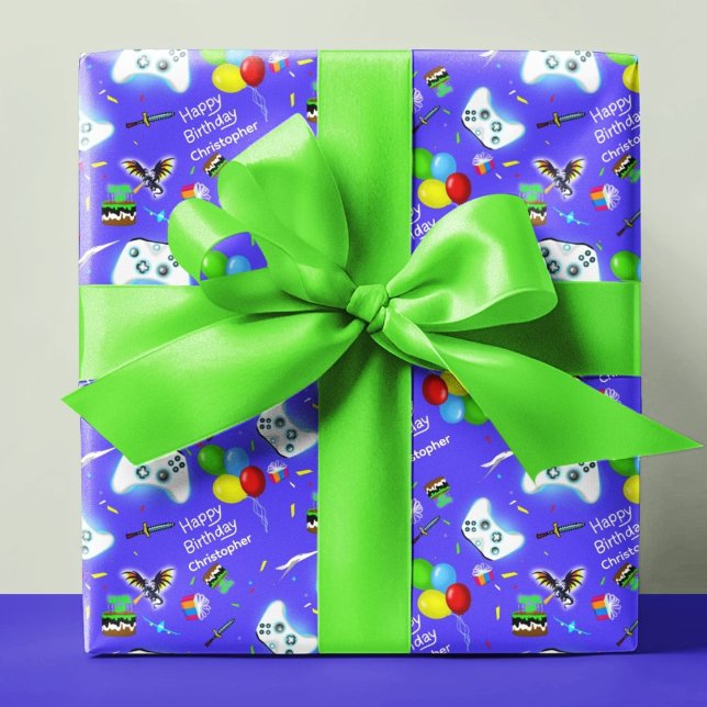 Papel De Regalo Personalice Epic Gamer Cumpleaños Crítico! (Subido por el creador)