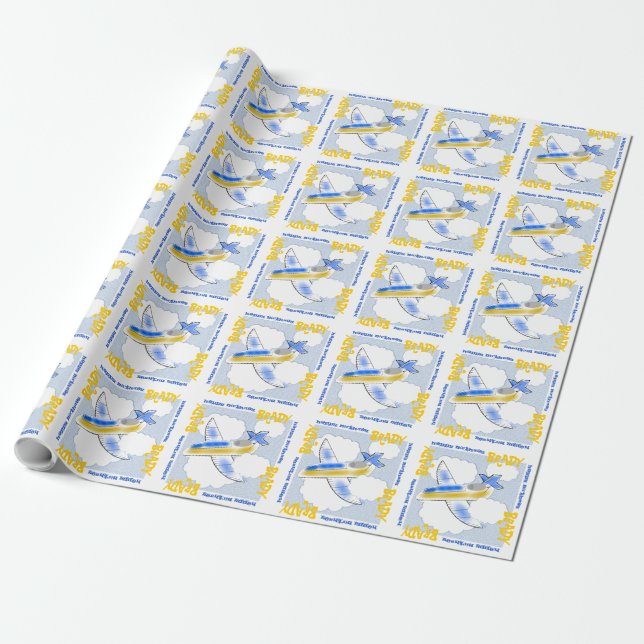 Papel De Regalo Personalice su Avión Jet (Desenrollado)