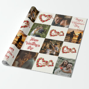 Papel De Regalo Personaliza 10 fotos Feliz Día de San Valentín