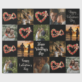Papel De Regalo Personaliza 10 fotos Feliz Día de San Valentín