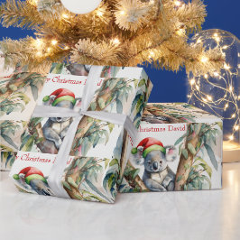 Papel De Regalo Personaliza a los Navidades de nombres Koala en el