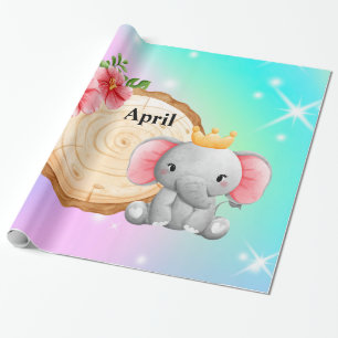 Papel De Regalo ¡Personaliza el nombre del póster del elefante!