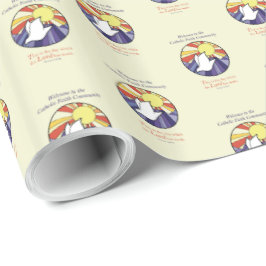 Papel De Regalo Personaliza el nombre, RCIA Dove Circle en amarill