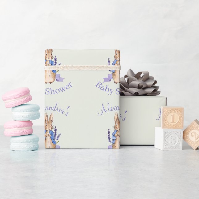 Papel De Regalo Personaliza la ducha de bebé en conejo (Baby Shower)